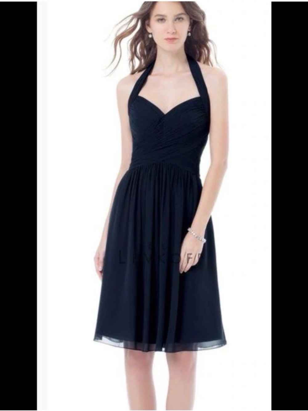 BILL LEVKOFF - Navy blue halter top style 398 dress